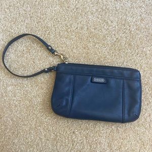 Coach navy blue wristlet